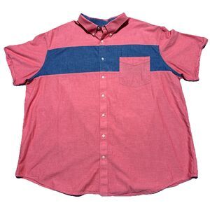 Foundry Adult Short Sleeve Men's Shirt 3XL Cotton Polyester Red Gray